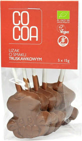 Lecca lecca alle fragole senza glutine BIO (5 x 15 g) 75 g - CACAO